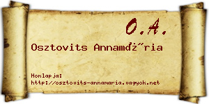 Osztovits Annamária névjegykártya
