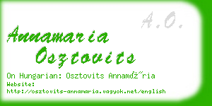 annamaria osztovits business card